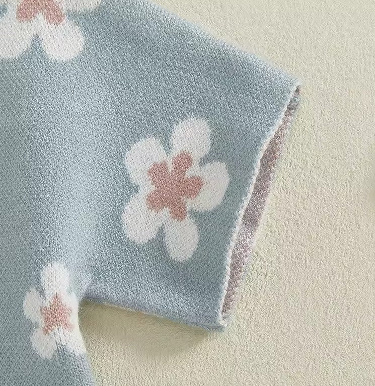 retro floral set - blue
