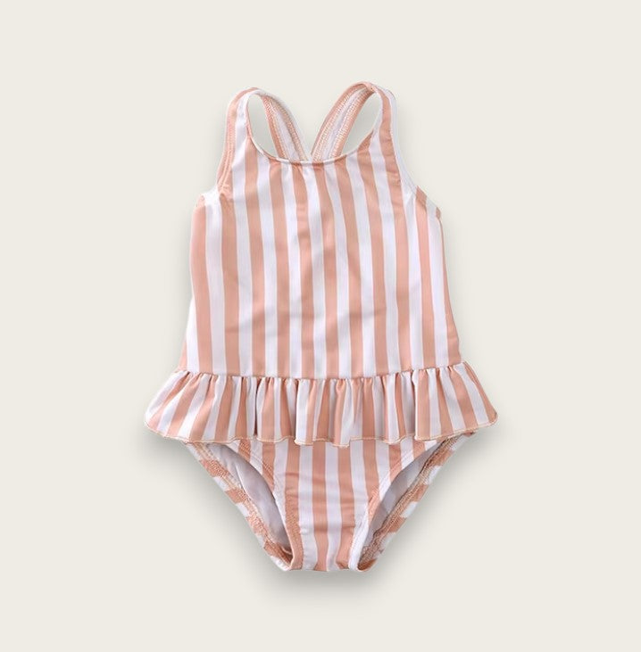 pink stripe bathing suit