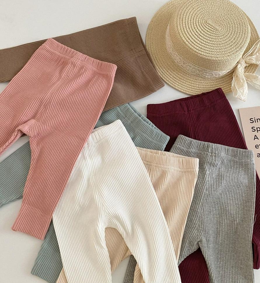 ribbed leggings - maroon