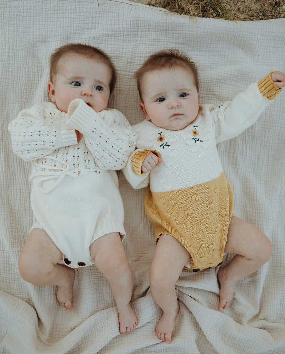 ivory knit romper