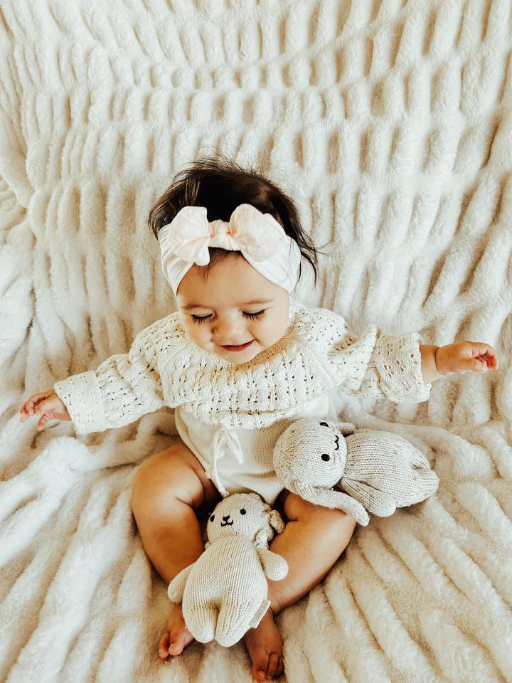 ivory knit romper