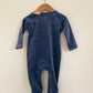 NTW mud pie velvet onesie 6-9M - blue (pre-loved)