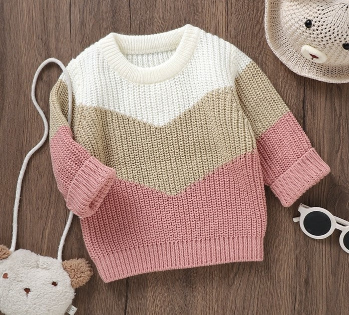 chevron sweater - pink