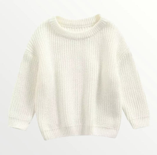 oversized knit sweater - white