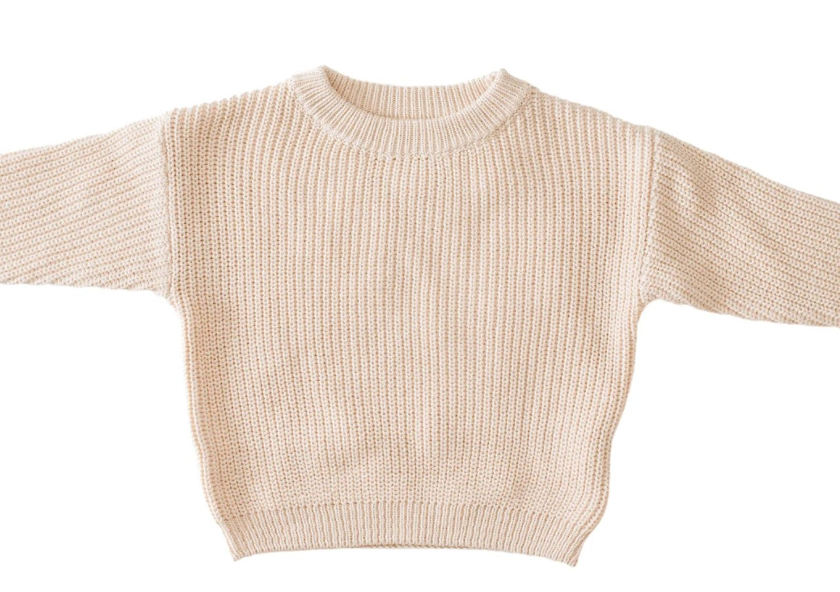 oversized knit sweater - beige