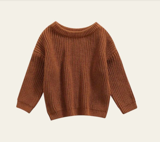 oversized knit sweater - brown