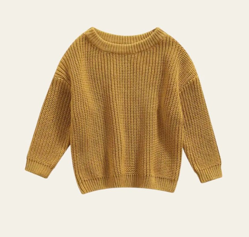 oversized knit sweater - mustard