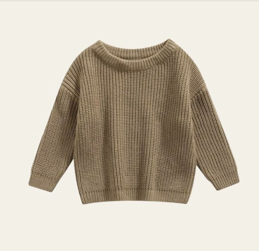 oversized knit sweater - taupe