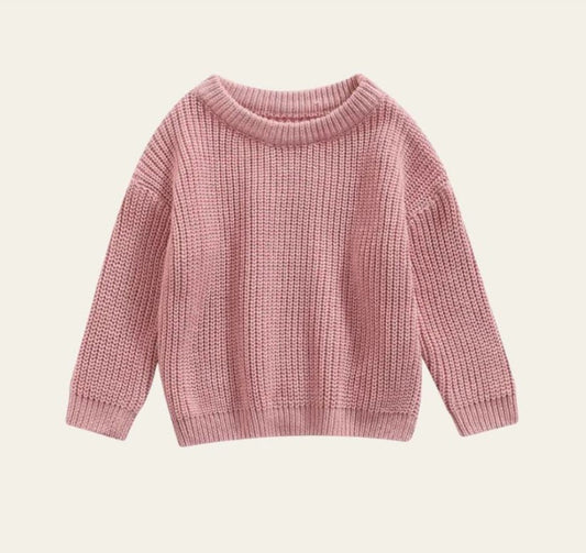 oversized knit sweater - pink