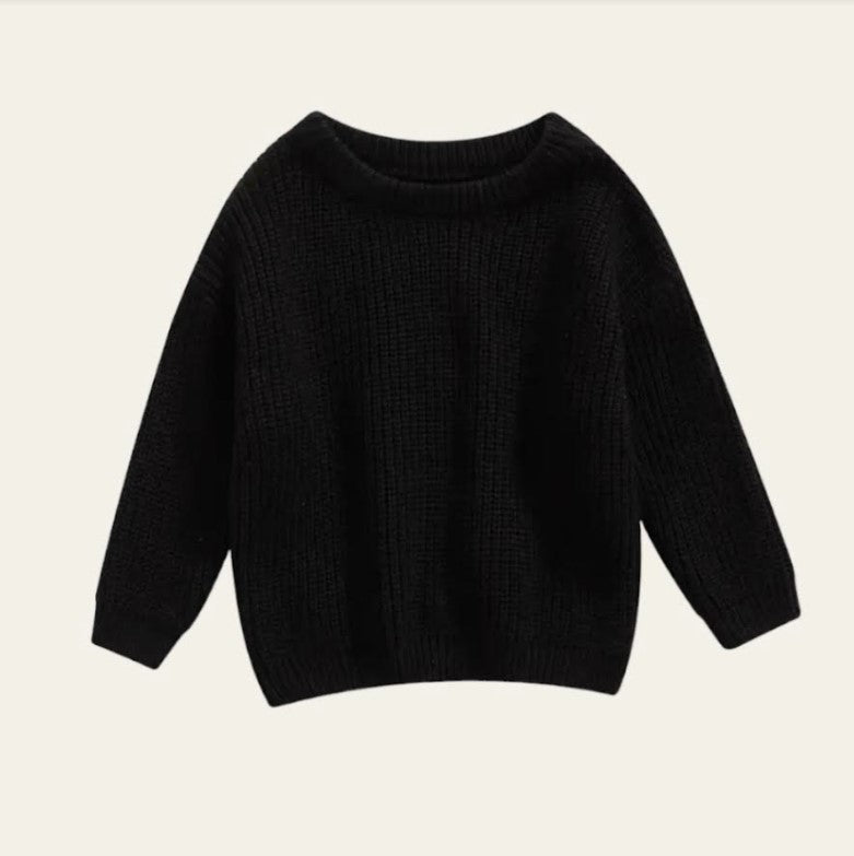 oversized knit sweater - black