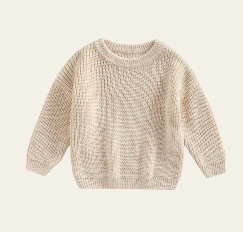 oversized knit sweater - beige