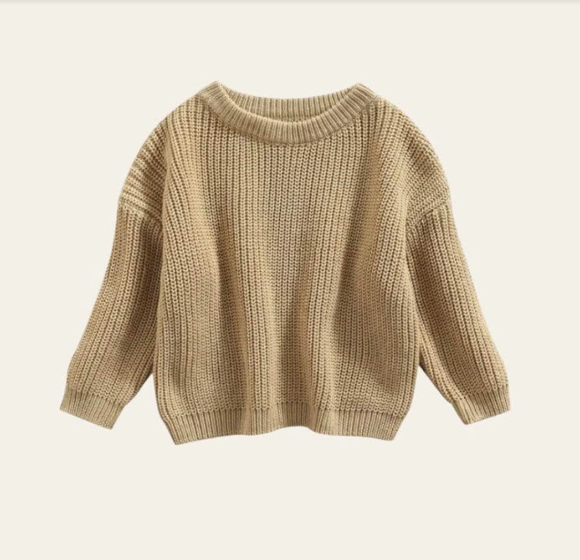 oversized knit sweater - light brown