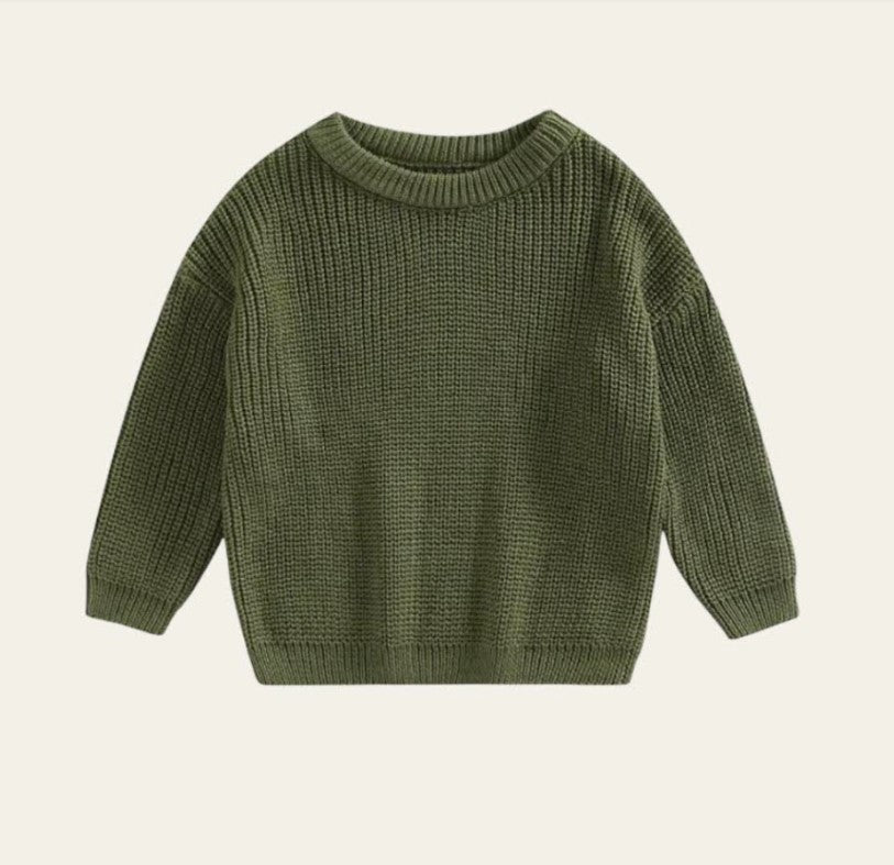 oversized knit sweater - green