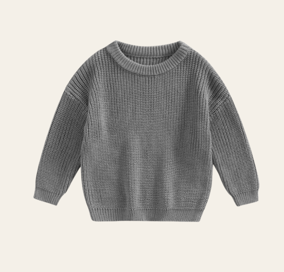 oversized knit sweater - gray