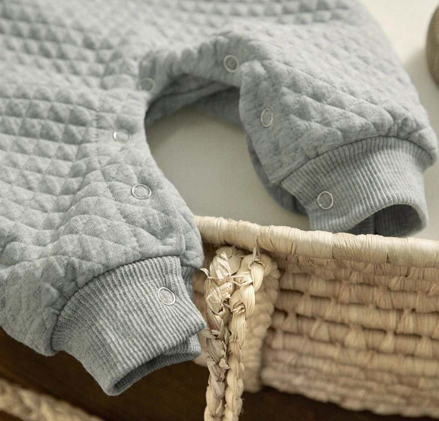 quilted onesie - gray