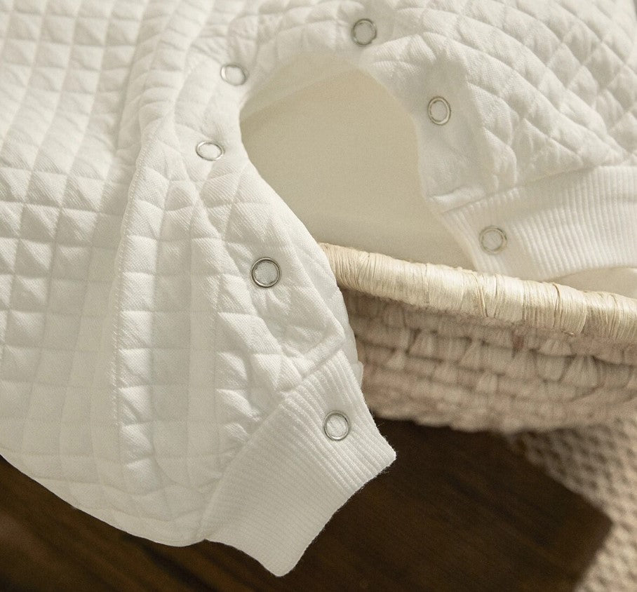 quilted onesie - white