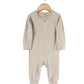 bamboo zip-up onesie - oat