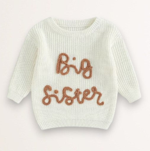 big sister sweater - white