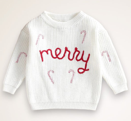 merry sweater - white