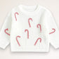 candy cane sweater - white