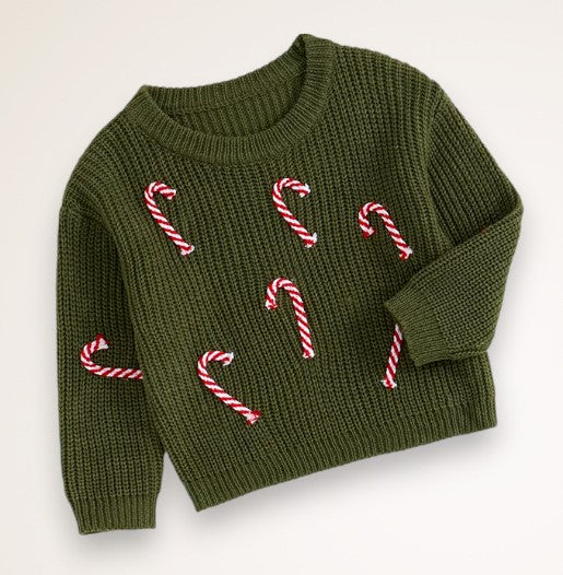 candy cane sweater - green