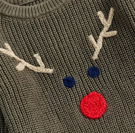 reindeer sweater - green