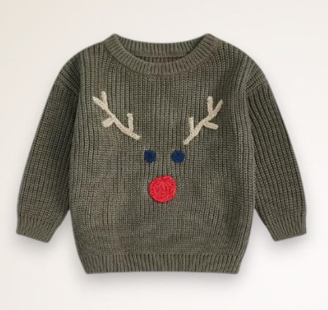 reindeer sweater - green