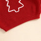 holiday tree sweater - red