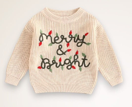 merry and bright sweater - beige