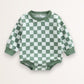 checkered onesie - green