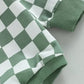 checkered onesie - green