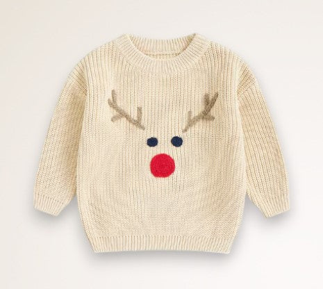 reindeer sweater - beige