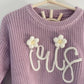 custom embroidery - oversized knit sweater all colors
