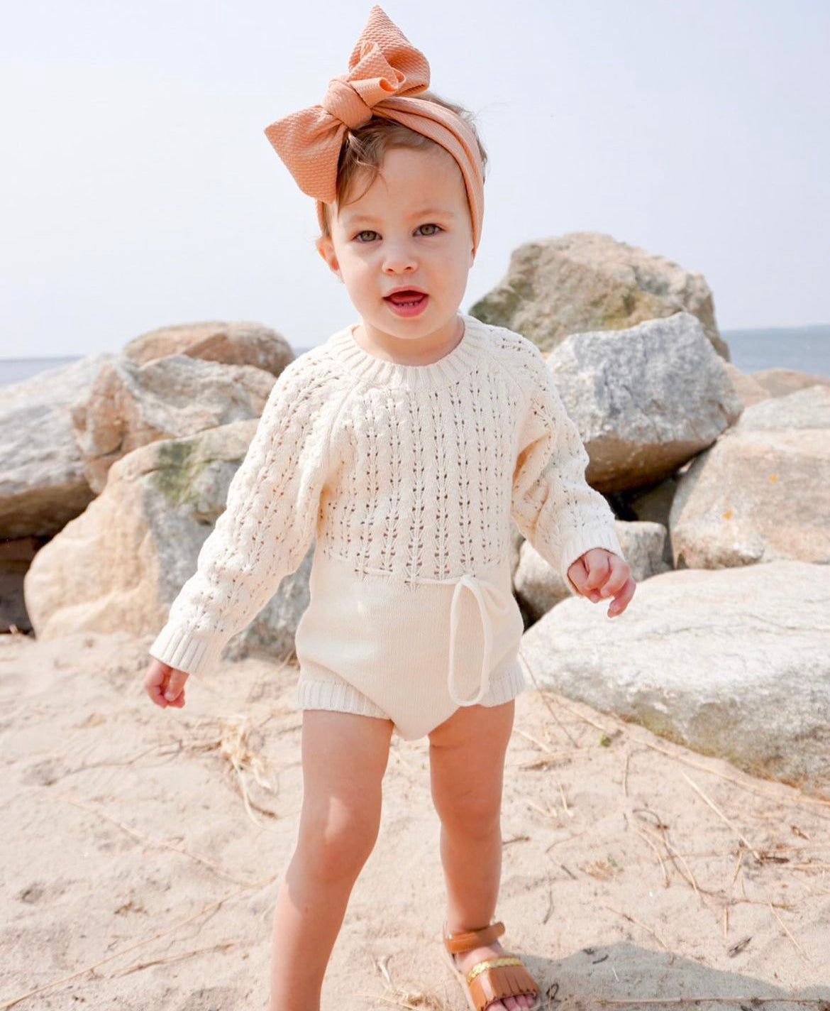 ivory knit romper