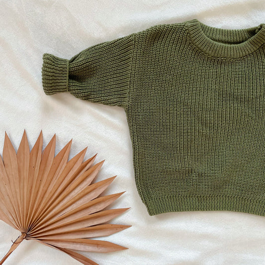 oversized knit sweater - green