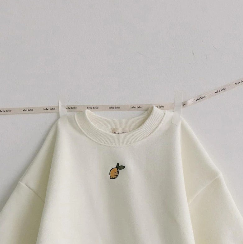 lemon sweatshirt - white