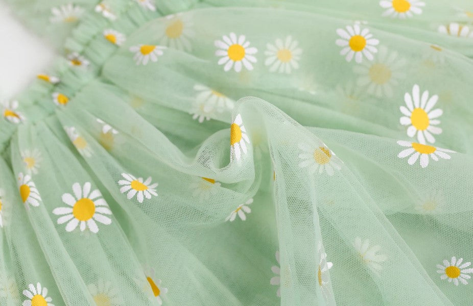 daisy floral dress - mint green