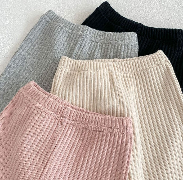 ribbed flare bottoms - pink