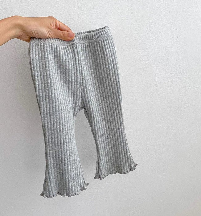 ribbed flare bottoms - gray