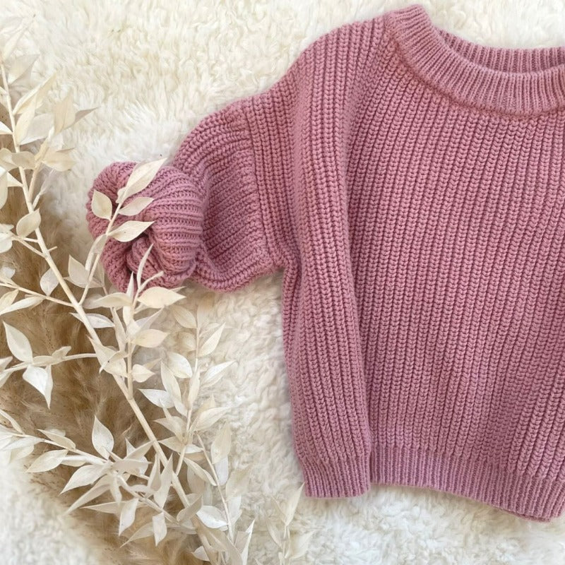 oversized knit sweater - pink