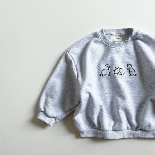 dino sweatshirt - gray