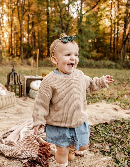 oversized knit sweater - light brown