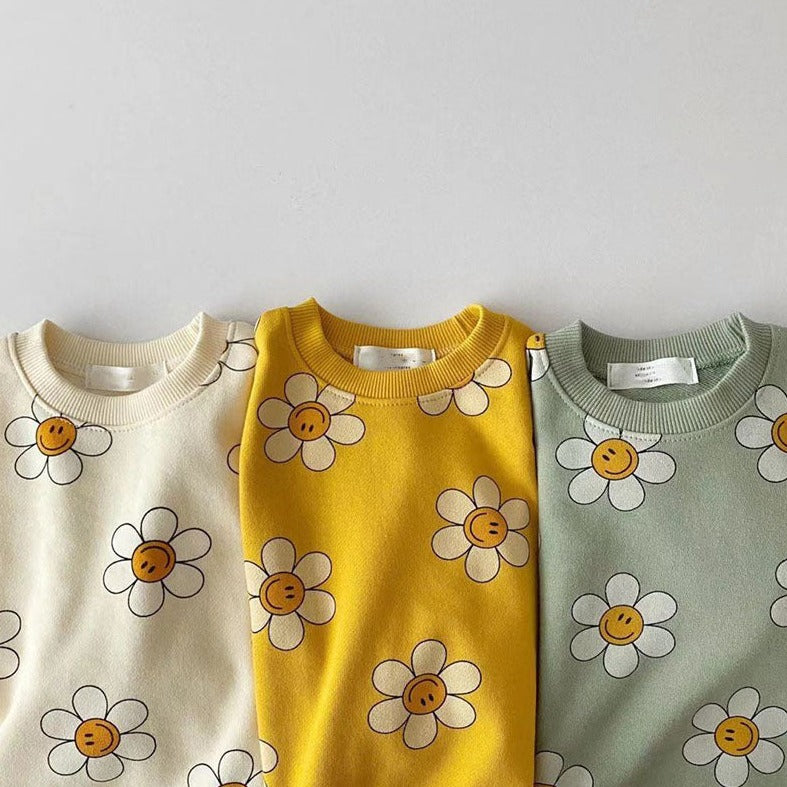 daisy sweatshirt - green